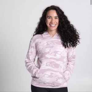 Monrow x Soul Cycle Waffle Camo Hoodie in Pink